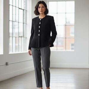 Vintage Miss V Valentino Pleated Hem Jacket Size 12